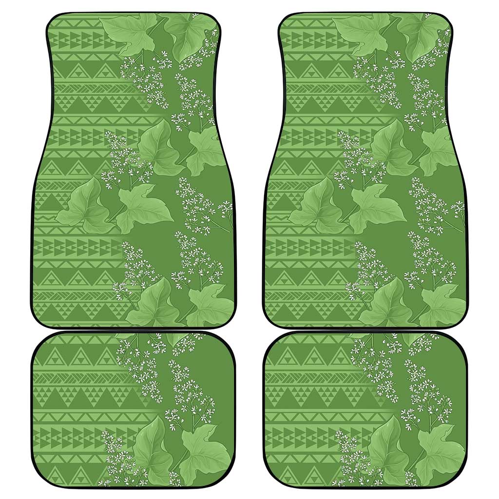 Hawaii Molokai Island Kukui Nut Flowers Car Mats Tribal Kakau Pattern LT9 - Polynesian Pride