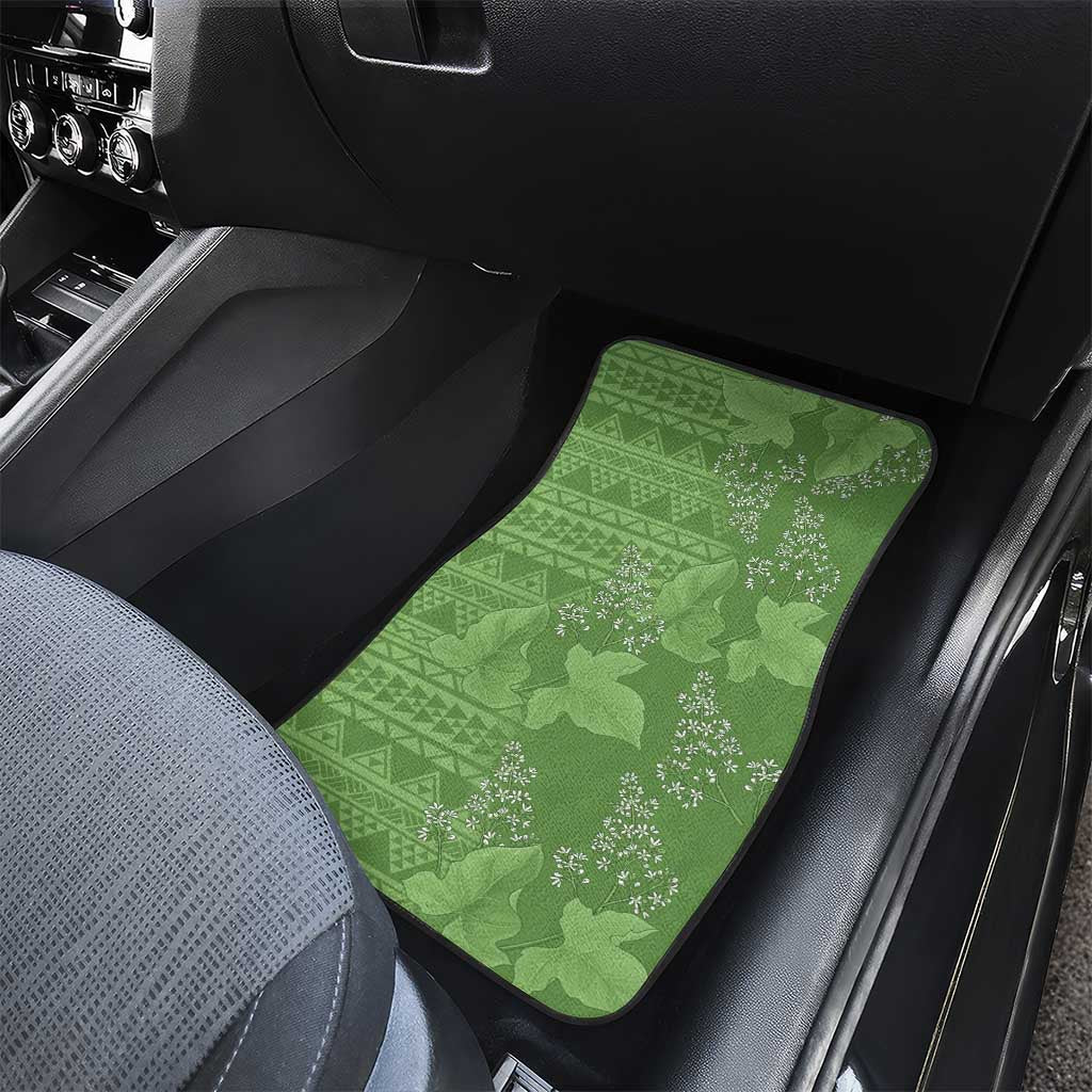 Hawaii Molokai Island Kukui Nut Flowers Car Mats Tribal Kakau Pattern LT9 - Polynesian Pride
