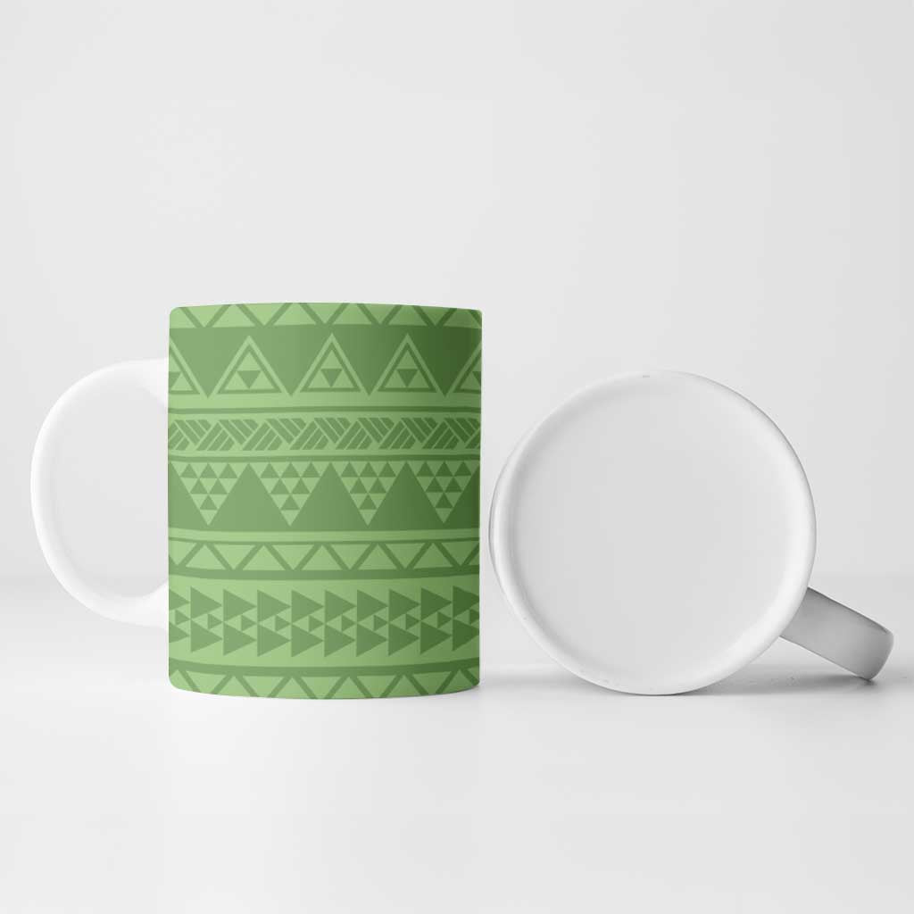 Hawaii Molokai Island Kukui Nut Flowers Ceramic Mug Tribal Kakau Pattern LT9 - Polynesian Pride