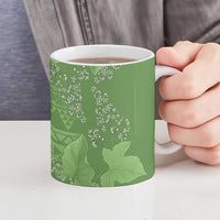 Hawaii Molokai Island Kukui Nut Flowers Ceramic Mug Tribal Kakau Pattern LT9 - Polynesian Pride