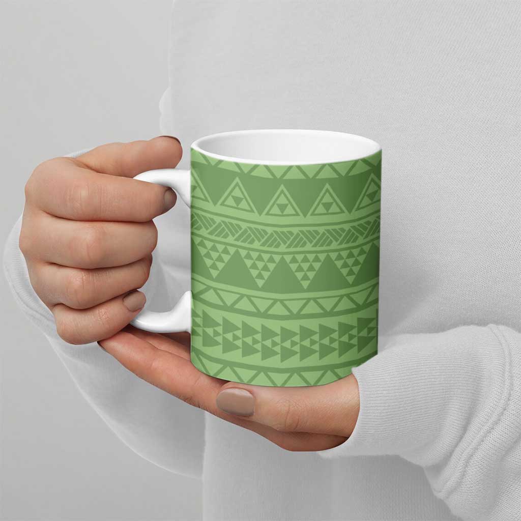Hawaii Molokai Island Kukui Nut Flowers Ceramic Mug Tribal Kakau Pattern LT9 - Polynesian Pride