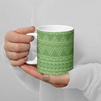 Hawaii Molokai Island Kukui Nut Flowers Ceramic Mug Tribal Kakau Pattern LT9 - Polynesian Pride