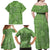 Hawaii Molokai Island Kukui Nut Flowers Family Matching Off Shoulder Maxi Dress and Hawaiian Shirt Tribal Kakau Pattern