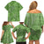 Hawaii Molokai Island Kukui Nut Flowers Family Matching Off Shoulder Short Dress and Hawaiian Shirt Tribal Kakau Pattern