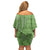 Hawaii Molokai Island Kukui Nut Flowers Family Matching Off Shoulder Short Dress and Hawaiian Shirt Tribal Kakau Pattern