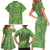 Hawaii Molokai Island Kukui Nut Flowers Family Matching Short Sleeve Bodycon Dress and Hawaiian Shirt Tribal Kakau Pattern