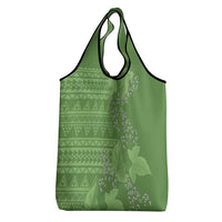 Hawaii Molokai Island Kukui Nut Flowers Grocery Bag Tribal Kakau Pattern LT9 - Polynesian Pride