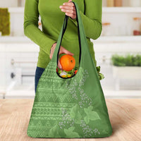 Hawaii Molokai Island Kukui Nut Flowers Grocery Bag Tribal Kakau Pattern LT9 - Polynesian Pride