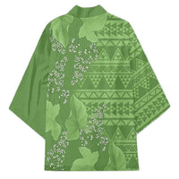 Hawaii Molokai Island Kukui Nut Flowers Kimono Tribal Kakau Pattern LT9 - Polynesian Pride
