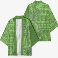 Hawaii Molokai Island Kukui Nut Flowers Kimono Tribal Kakau Pattern LT9 - Polynesian Pride