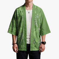Hawaii Molokai Island Kukui Nut Flowers Kimono Tribal Kakau Pattern LT9 - Polynesian Pride