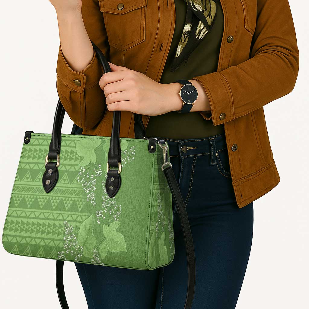 Hawaii Molokai Island Kukui Nut Flowers Leather Bag Tribal Kakau Pattern LT9 - Polynesian Pride