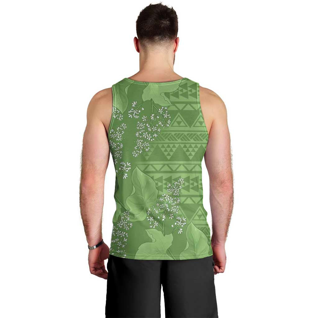 Hawaii Molokai Island Kukui Nut Flowers Men Tank Top Tribal Kakau Pattern LT9 - Polynesian Pride