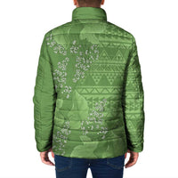 Hawaii Molokai Island Kukui Nut Flowers Padded Jacket Tribal Kakau Pattern LT9 - Polynesian Pride