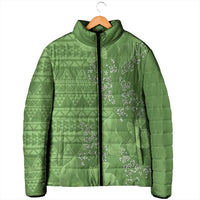Hawaii Molokai Island Kukui Nut Flowers Padded Jacket Tribal Kakau Pattern LT9 - Polynesian Pride