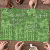 Hawaii Molokai Island Kukui Nut Flowers Puzzle Tribal Kakau Pattern LT9 - Polynesian Pride