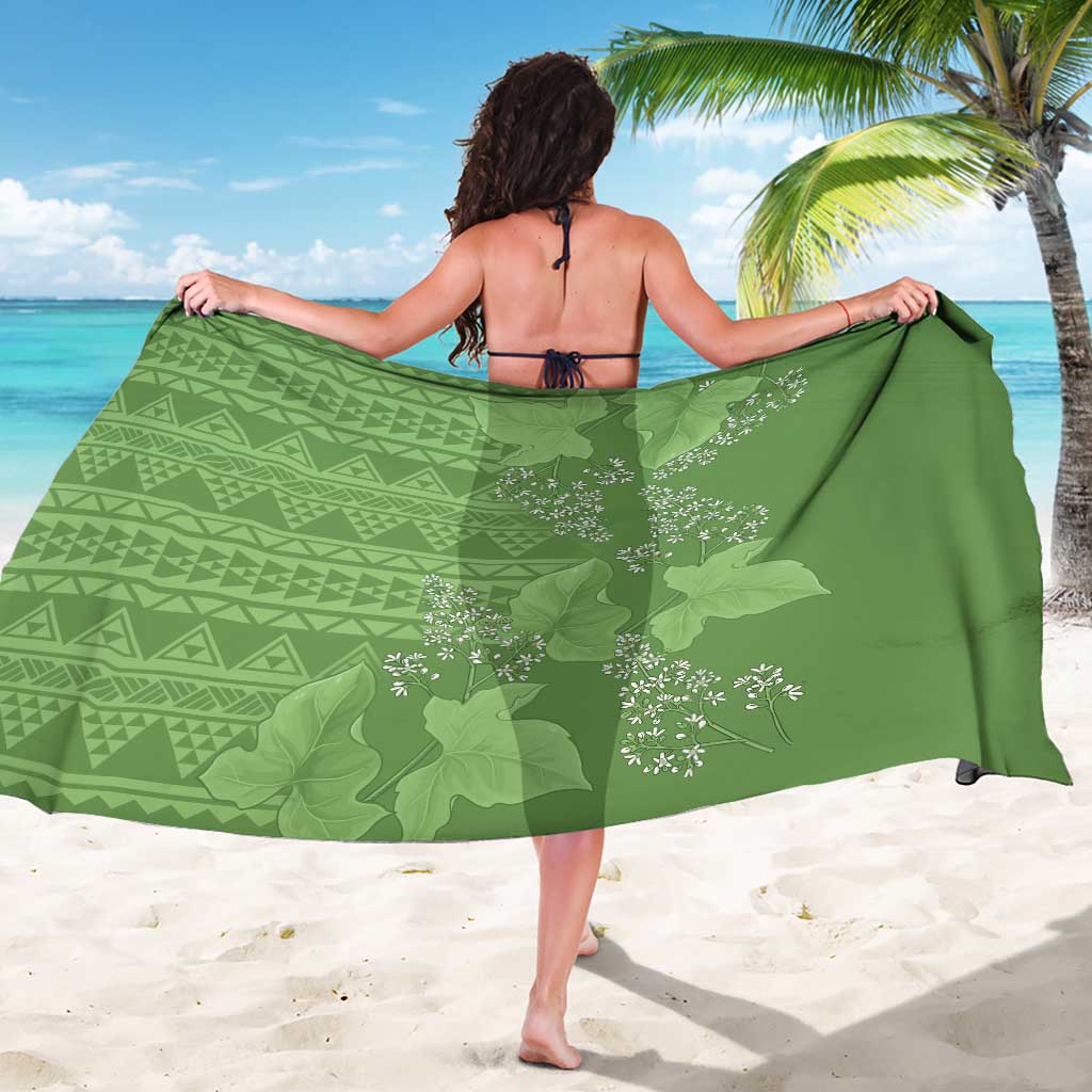Hawaii Molokai Island Kukui Nut Flowers Sarong Tribal Kakau Pattern LT9 - Polynesian Pride