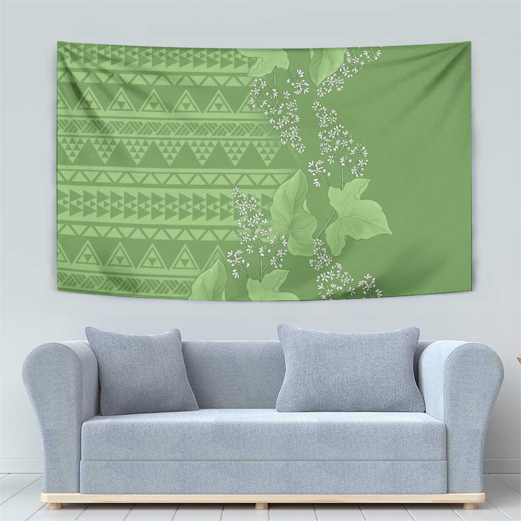 Hawaii Molokai Island Kukui Nut Flowers Tapestry Tribal Kakau Pattern LT9 - Polynesian Pride