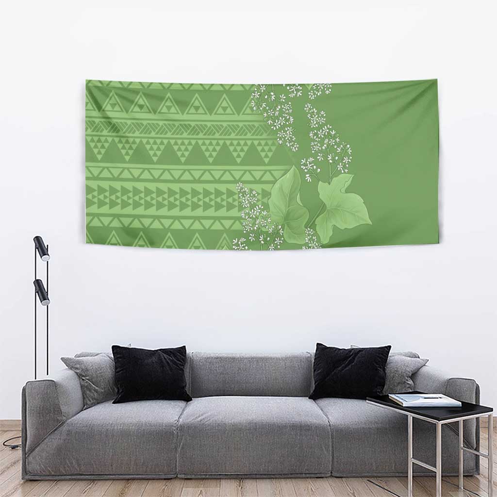 Hawaii Molokai Island Kukui Nut Flowers Tapestry Tribal Kakau Pattern LT9 - Polynesian Pride