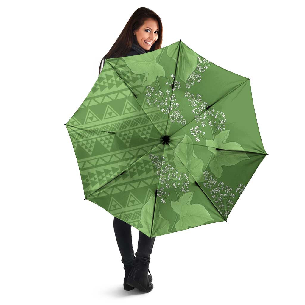 Hawaii Molokai Island Kukui Nut Flowers Umbrella Tribal Kakau Pattern LT9 - Polynesian Pride