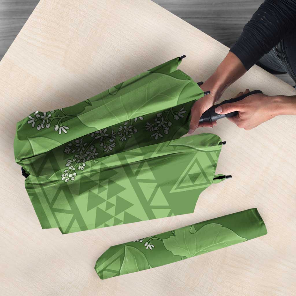 Hawaii Molokai Island Kukui Nut Flowers Umbrella Tribal Kakau Pattern LT9 - Polynesian Pride
