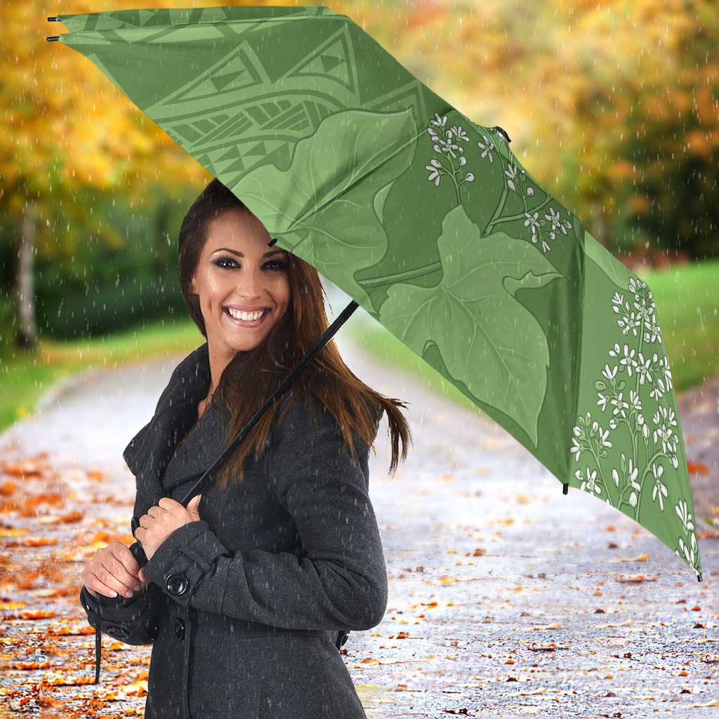 Hawaii Molokai Island Kukui Nut Flowers Umbrella Tribal Kakau Pattern LT9 - Polynesian Pride