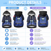 Samoa Independence Day Pet Hoodie Ulafa Polynesian Unique Blue No2 LT9 - Polynesian Pride