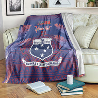 Custom Samoa 1962 Independence Day Custom Blanket Manuia le Aso Tuto'atasi Ula Nifo Blue Art LT9 Blue - Polynesian Pride