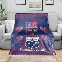 Custom Samoa 1962 Independence Day Custom Blanket Manuia le Aso Tuto'atasi Ula Nifo Blue Art LT9 - Polynesian Pride