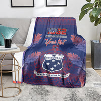 Custom Samoa 1962 Independence Day Custom Blanket Manuia le Aso Tuto'atasi Ula Nifo Blue Art LT9 - Polynesian Pride