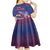 Custom Samoa 1962 Independence Day Custom Kid Short Sleeve Dress Manuia le Aso Tuto'atasi Ula Nifo Blue Art