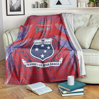 Custom Samoa 1962 Independence Day Custom Blanket Manuia le Aso Tuto'atasi Ula Nifo Red Art LT9 Red - Polynesian Pride