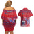 Custom Samoa 1962 Independence Day Custom Couples Matching Off Shoulder Short Dress and Hawaiian Shirt Manuia le Aso Tuto'atasi Ula Nifo Red Art