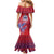 Custom Samoa 1962 Independence Day Custom Mermaid Dress Manuia le Aso Tuto'atasi Ula Nifo Red Art