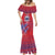 Custom Samoa 1962 Independence Day Custom Mermaid Dress Manuia le Aso Tuto'atasi Ula Nifo Red Art