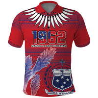 Custom Samoa 1962 Independence Day Custom Polo Shirt Manuia le Aso Tuto'atasi Ula Nifo Red Art LT9 Red - Polynesian Pride