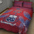 Custom Samoa 1962 Independence Day Custom Quilt Bed Set Manuia le Aso Tuto'atasi Ula Nifo Red Art