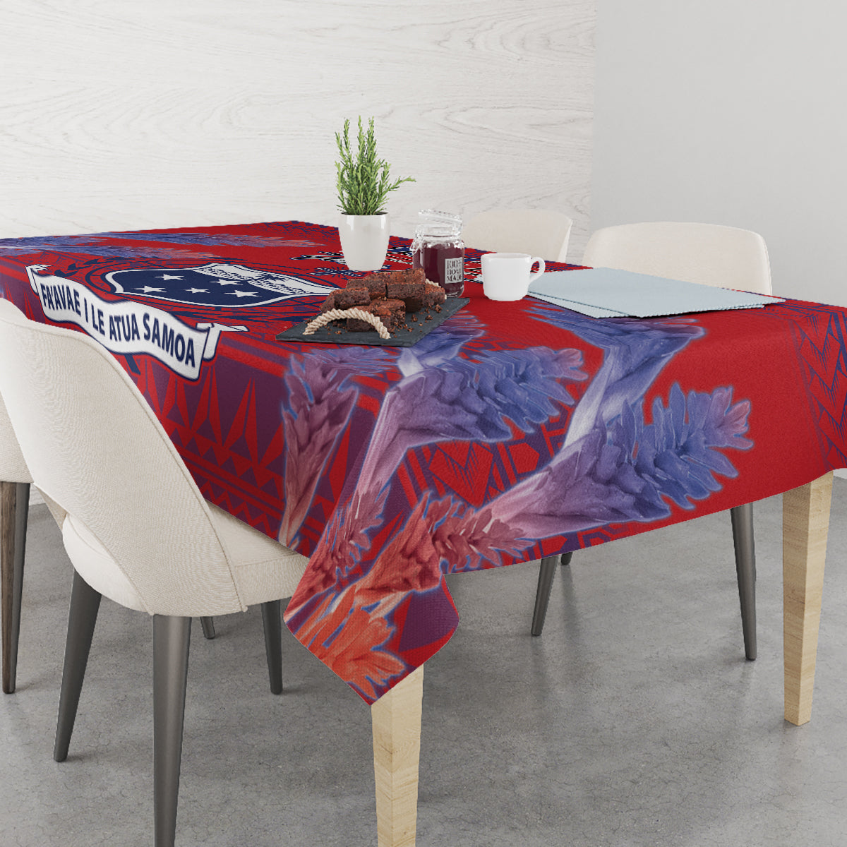Custom Samoa 1962 Independence Day Custom Tablecloth Manuia le Aso Tuto'atasi Ula Nifo Red Art LT9 - Polynesian Pride