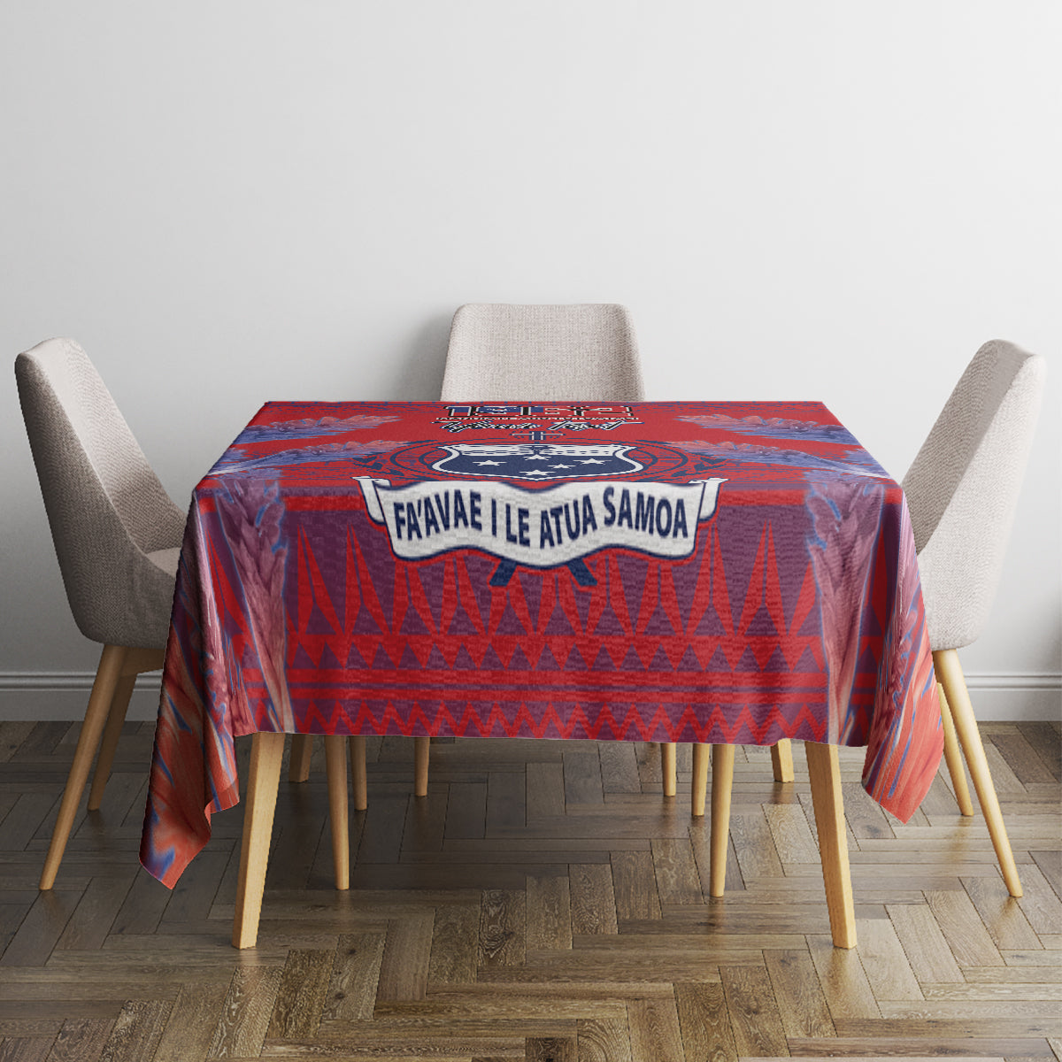 Custom Samoa 1962 Independence Day Custom Tablecloth Manuia le Aso Tuto'atasi Ula Nifo Red Art LT9 - Polynesian Pride