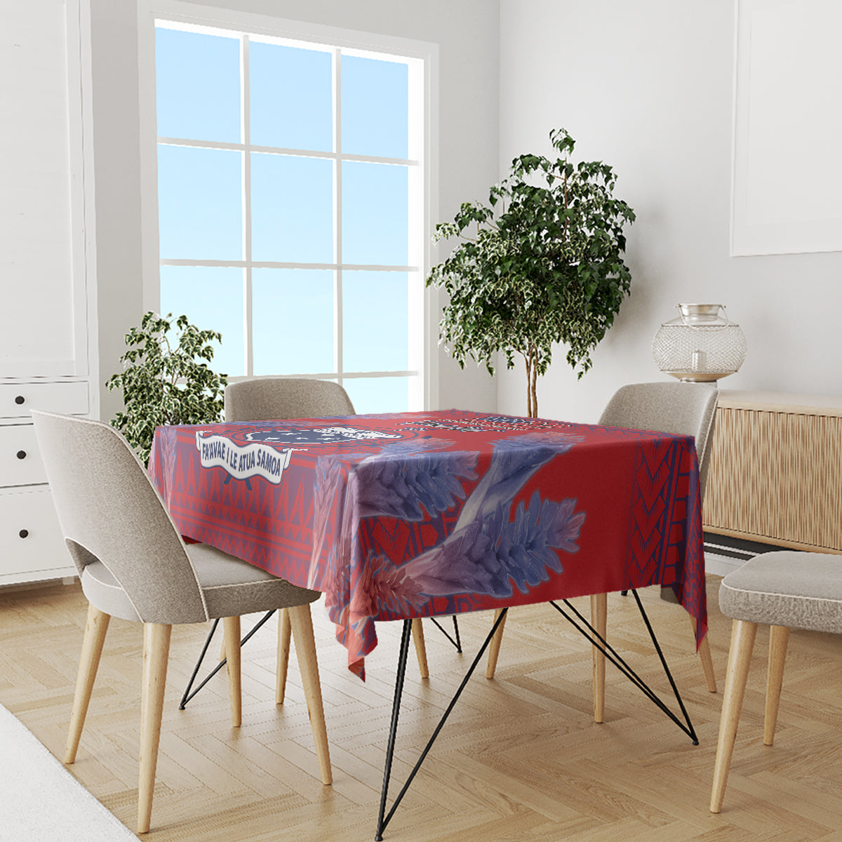 Custom Samoa 1962 Independence Day Custom Tablecloth Manuia le Aso Tuto'atasi Ula Nifo Red Art LT9 - Polynesian Pride