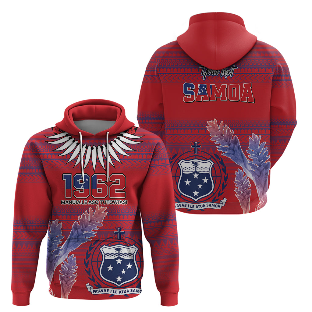 Custom Samoa 1962 Independence Day Custom Zip Hoodie Manuia le Aso Tuto'atasi Ula Nifo Red Art LT9 - Polynesian Pride