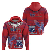 Custom Samoa 1962 Independence Day Custom Zip Hoodie Manuia le Aso Tuto'atasi Ula Nifo Red Art LT9 - Polynesian Pride