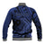 Custom Samoa 62nd Manuia le Aso Tuto'atasi Baseball Jacket Samoan Tatau Blue Art