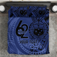 Custom Samoa 62nd Manuia le Aso Tuto'atasi Bedding Set Samoan Tatau Blue Art LT9 Blue - Polynesian Pride