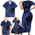 Custom Samoa 62nd Manuia le Aso Tuto'atasi Family Matching Short Sleeve Bodycon Dress and Hawaiian Shirt Samoan Tatau Blue Art