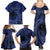 Custom Samoa 62nd Manuia le Aso Tuto'atasi Family Matching Summer Maxi Dress and Hawaiian Shirt Samoan Tatau Blue Art