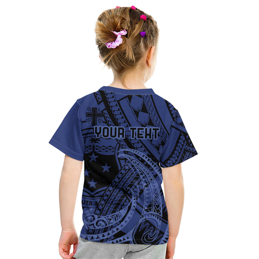 Custom Samoa 62nd Manuia le Aso Tuto'atasi Kid T Shirt Samoan Tatau Blue Art LT9 - Polynesian Pride
