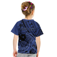 Custom Samoa 62nd Manuia le Aso Tuto'atasi Kid T Shirt Samoan Tatau Blue Art LT9 - Polynesian Pride