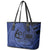 Custom Samoa 62nd Manuia le Aso Tuto'atasi Leather Tote Bag Samoan Tatau Blue Art