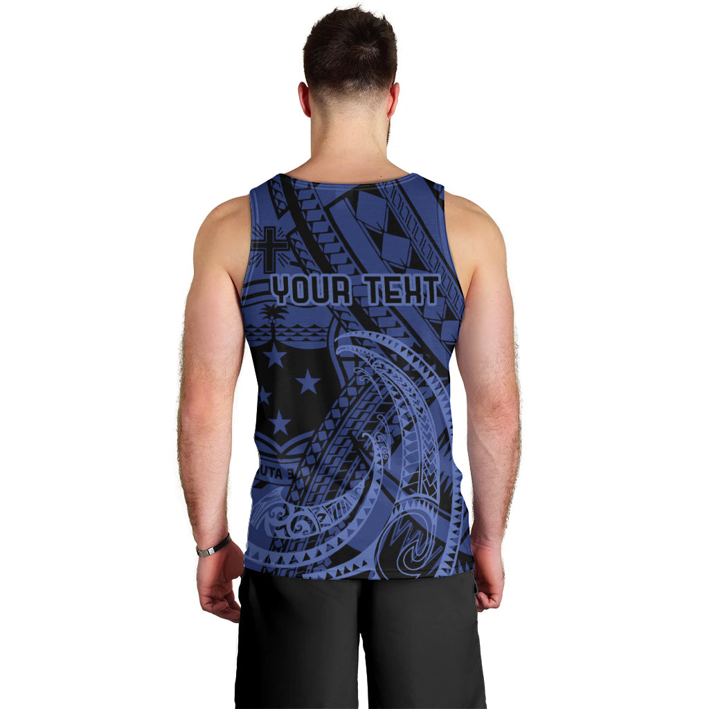 Custom Samoa 62nd Manuia le Aso Tuto'atasi Men Tank Top Samoan Tatau Blue Art LT9 - Polynesian Pride